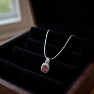 Crimson Ember Charm Necklace