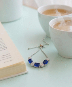 Dazzling Blue Gem Style Adjustable Bracelet