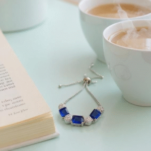 Dazzling Blue Gem Style Adjustable Bracelet