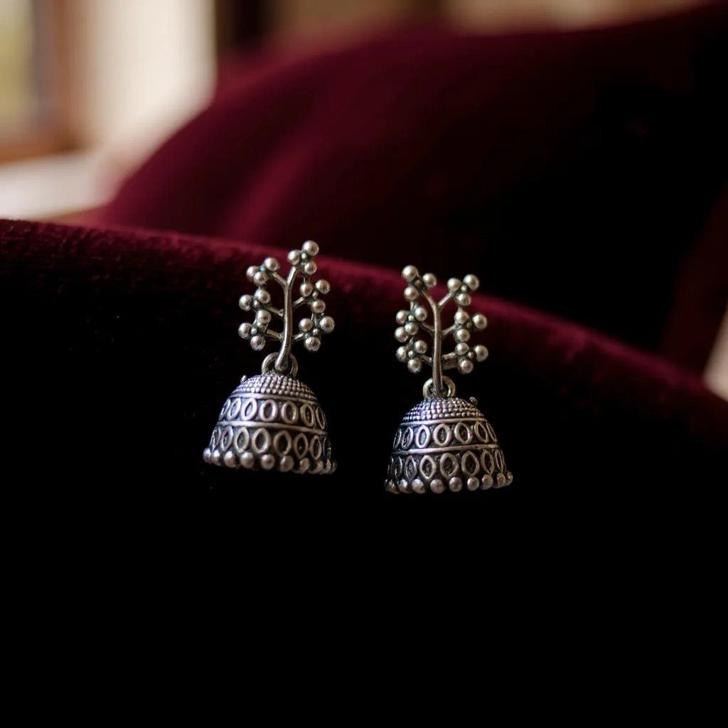 Floral Branch Dome Jhumkas - Image 2