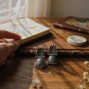 Vintage Trapeze Oxidized Jhumkas