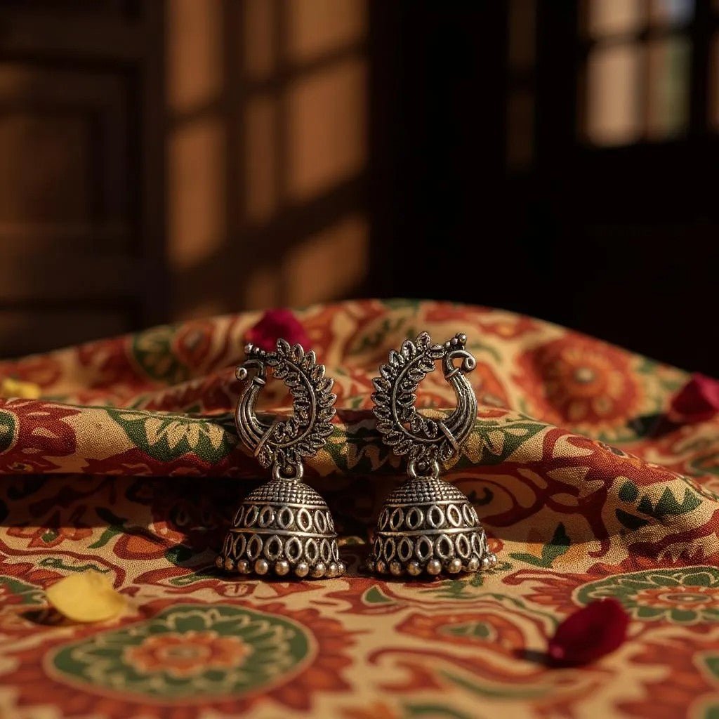 Majestic Peacock Motif Jhumkas