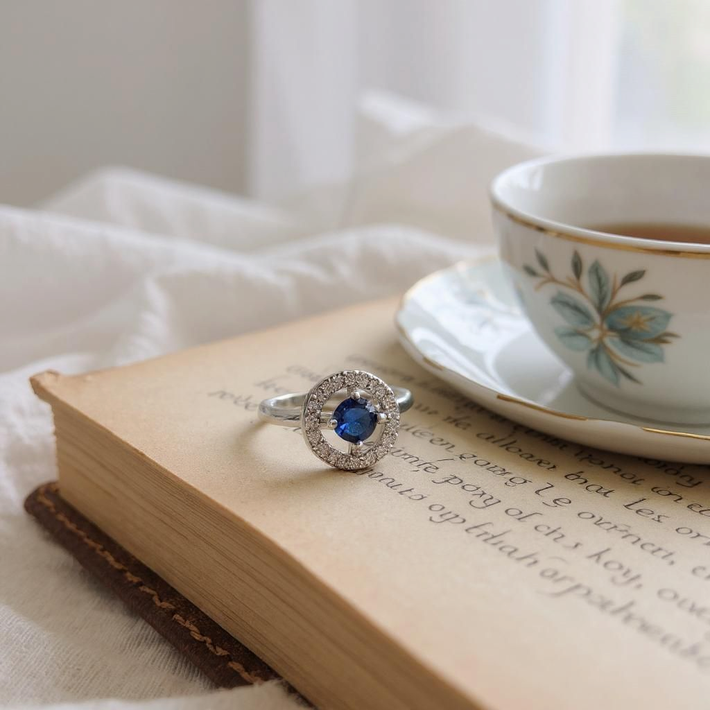 Dazzling Blue Sapphire Style Adjustable Ring