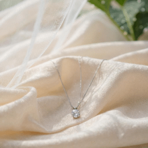 Dazzling Round Solitaire & Droplet CZ Necklace