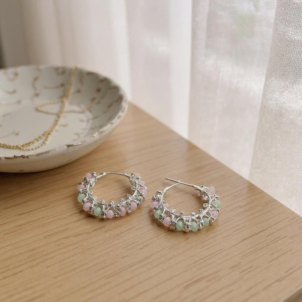 Spring Meadow Hoop Earrings - Image 2
