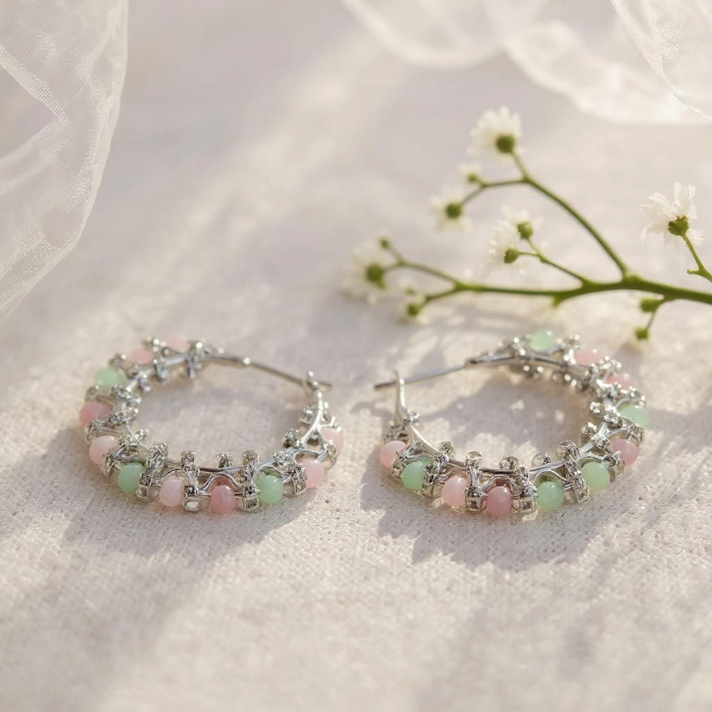Spring Meadow Hoop Earrings