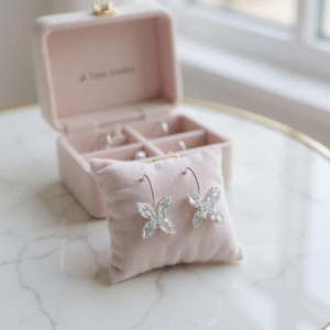 Elegant Clear Crystal Flower Earrings