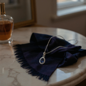 Majestic Sapphire Blue Teardrop Pendant Necklace