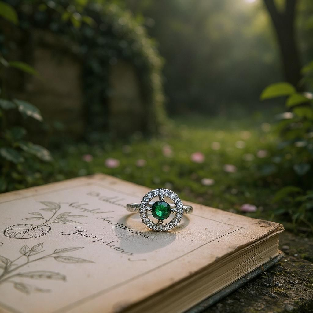 Dazzling Green Gem Style Adjustable Ring - Image 3