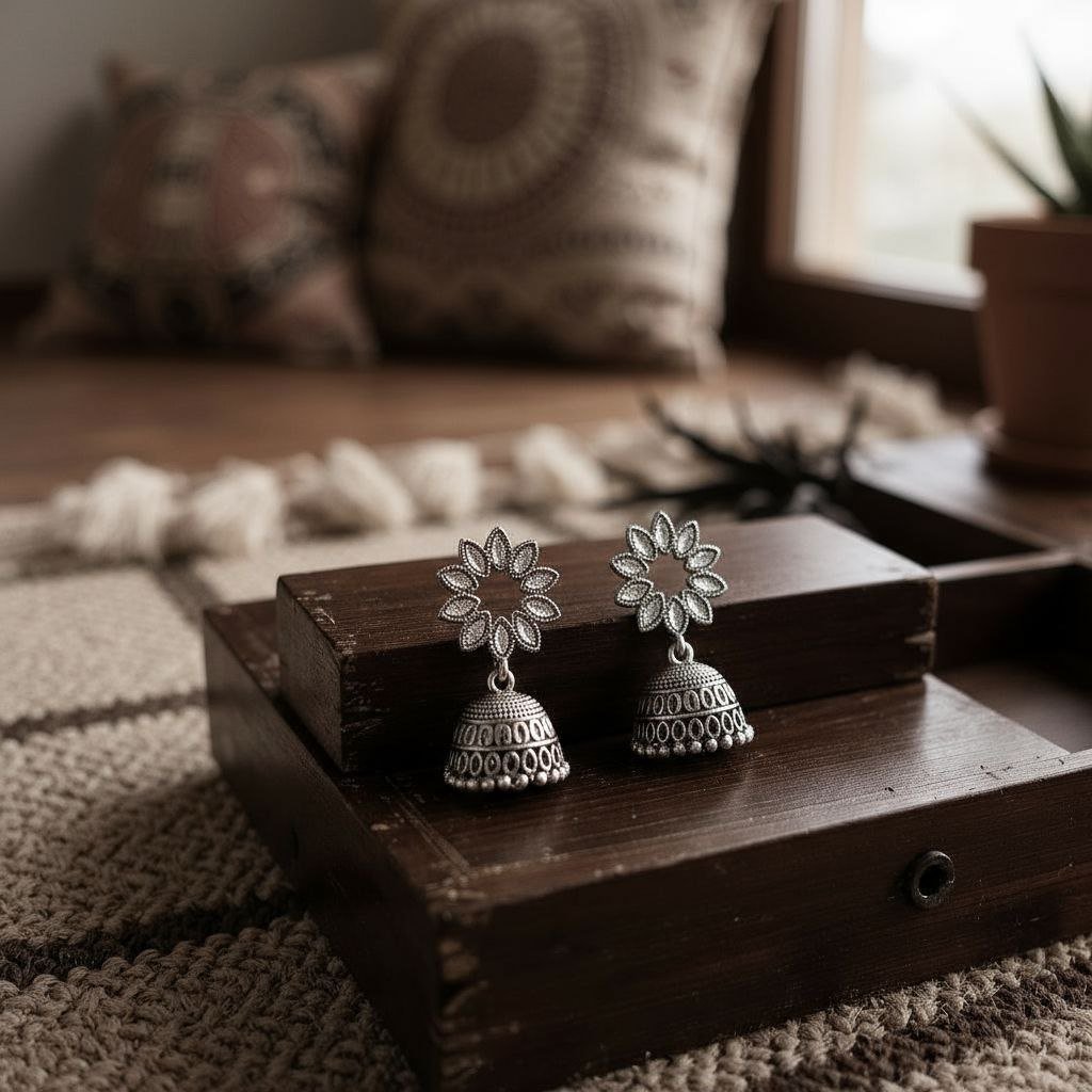 Filigree Flower Jhumkis