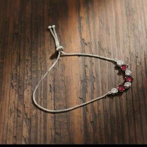 Trinket Queen Signature Ruby & Crystal Adjustable Bracelet
