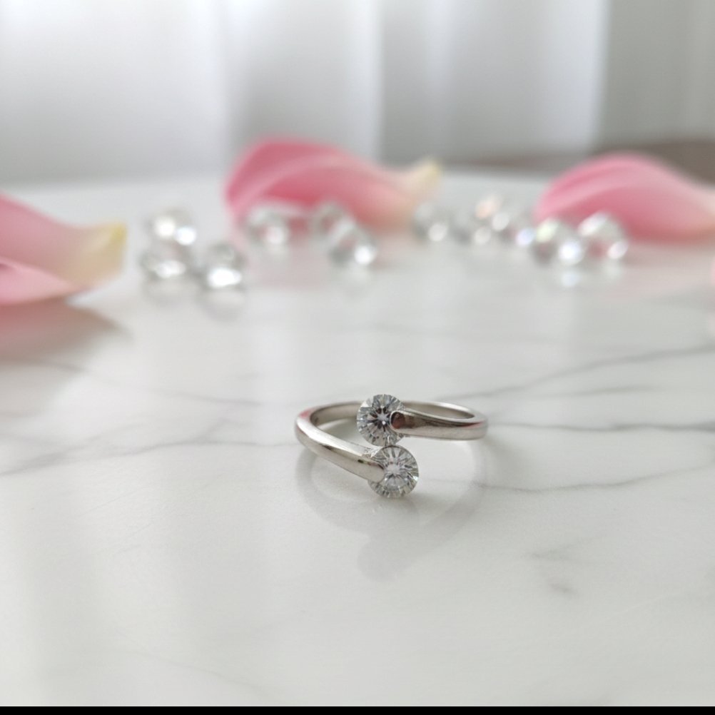 Orbit Bypass Dual Stone Adjustable Ring