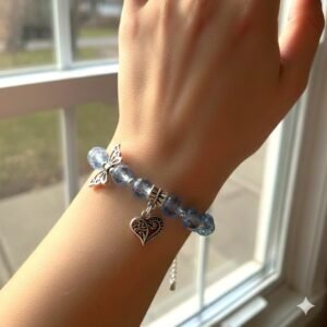 Whimsical Heart & Butterfly Charm Bracelet