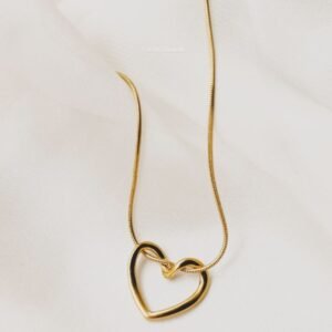 Lustre Heart Anti Tarnish Gold Tone Sculpted Pendant