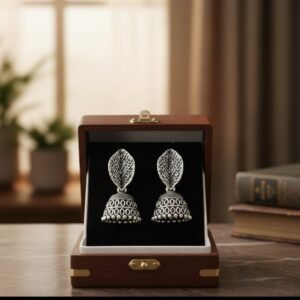 Oxidized Leaf Jhumkas