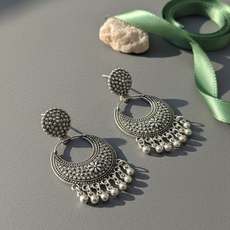 Eclipse Filigree Crescent Drops - Image 2