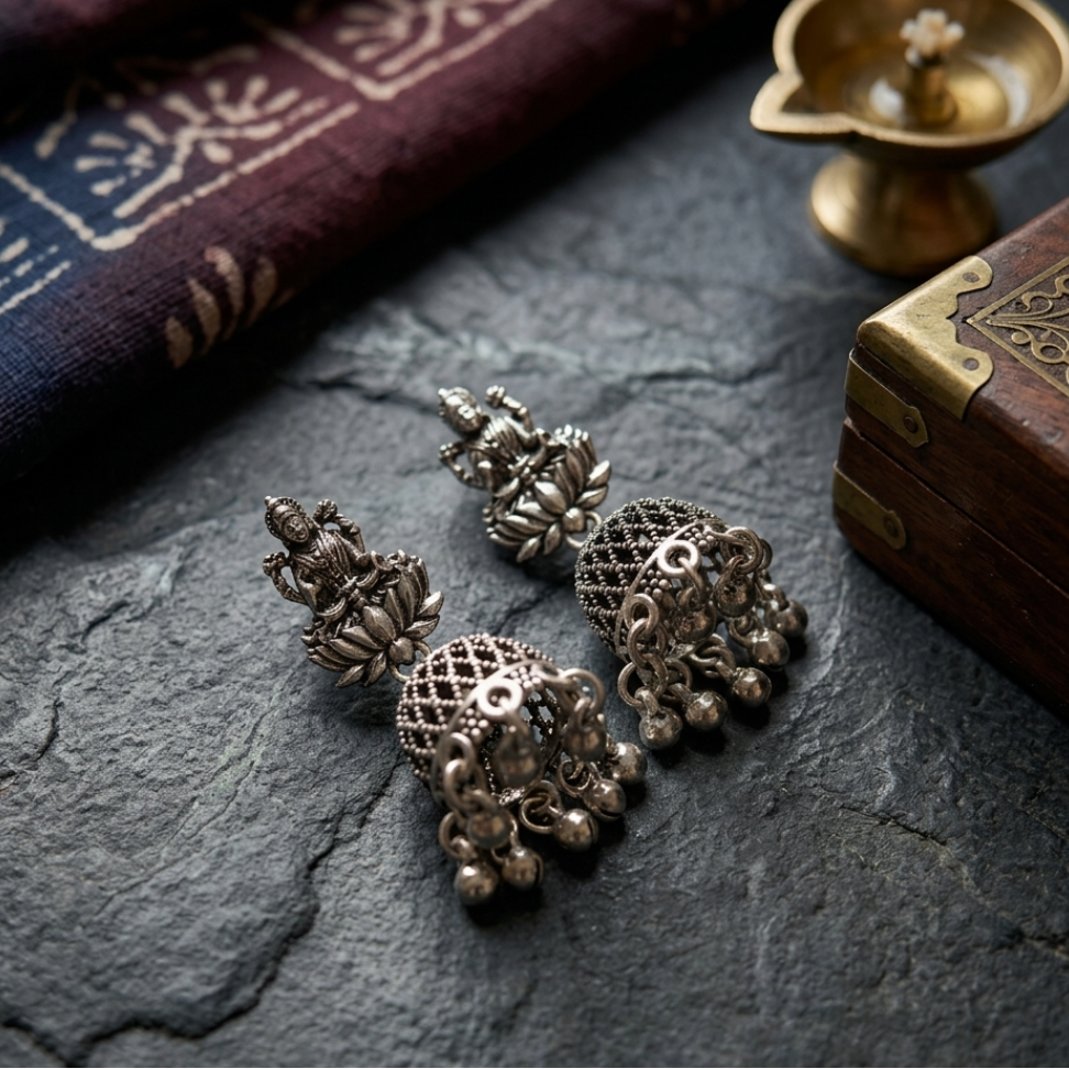 Divine Elegance Ganesha Jhumka Earrings - Image 2