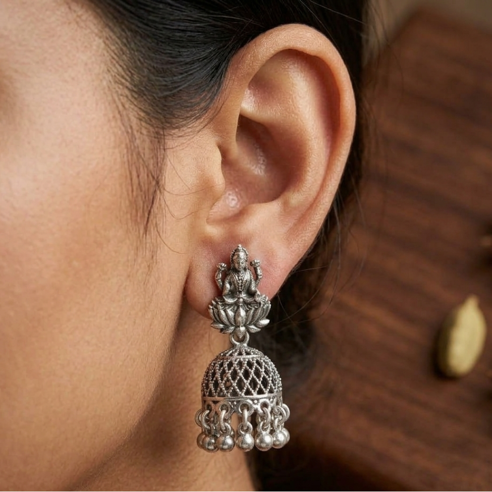 Divine Elegance Ganesha Jhumka Earrings