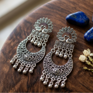 Divine Twin Peacock Chandbali Earrings