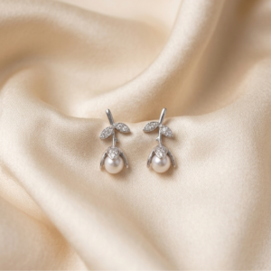 Delicate Pearl Blossom Studs