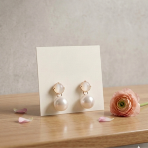 Champagne Glow Pearl Drop Earrings